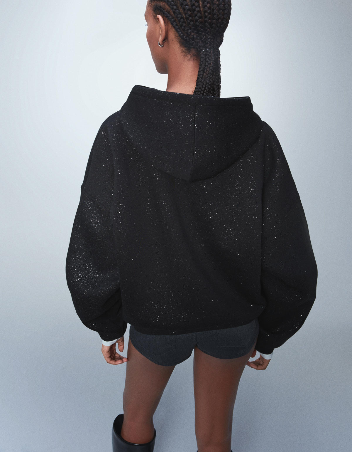 Glitter hood sweatshirt