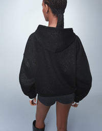 Glitter hood sweatshirt