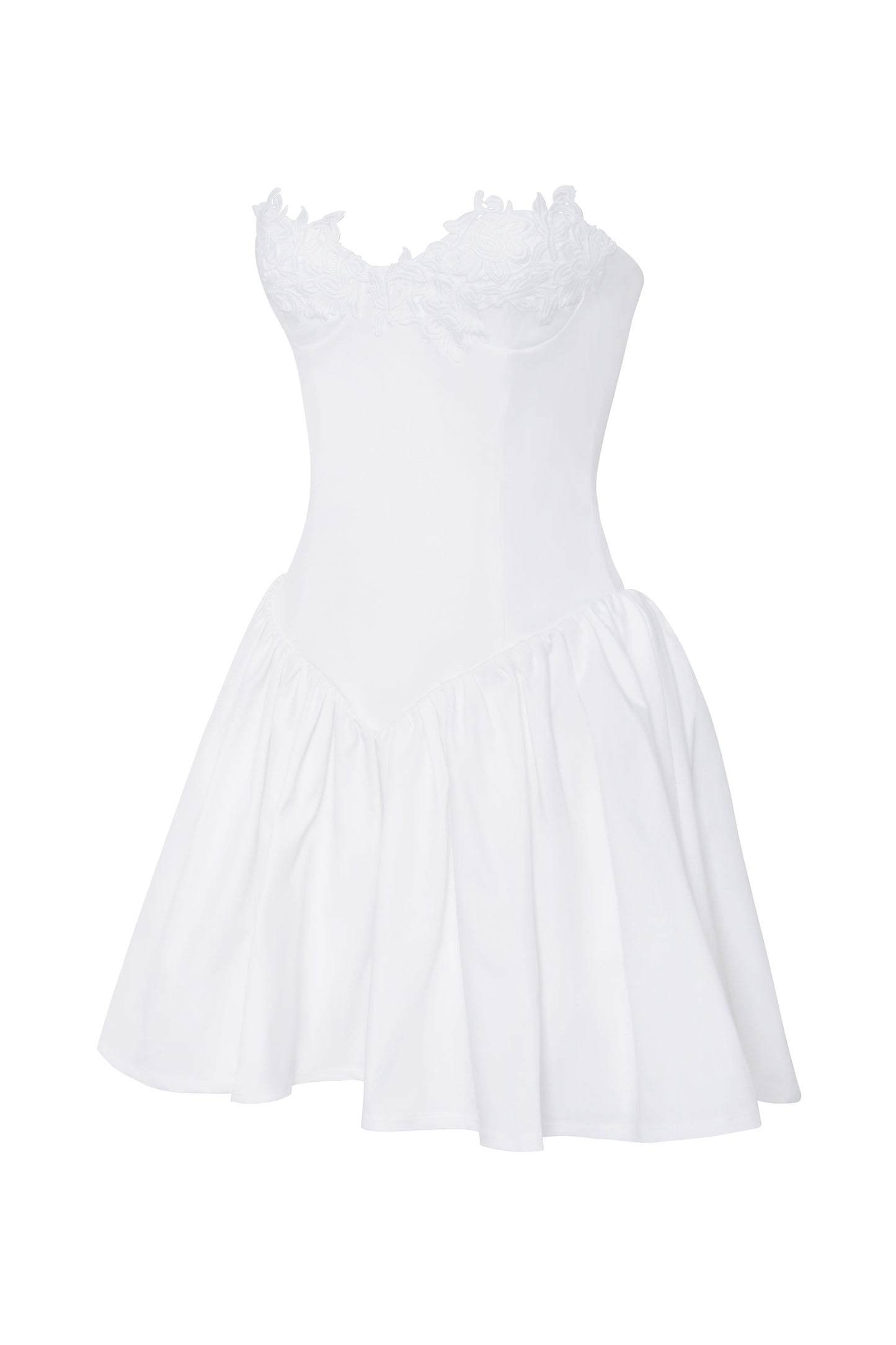 Sacha Red Lace Drop Waist Corset Puffy Mini Dress