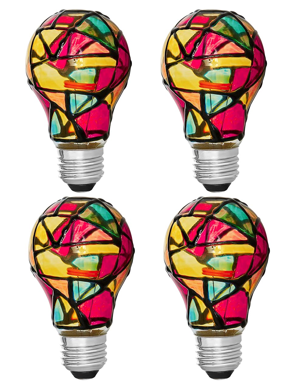 Stained Glass Light Bulbs (Pack of 4)