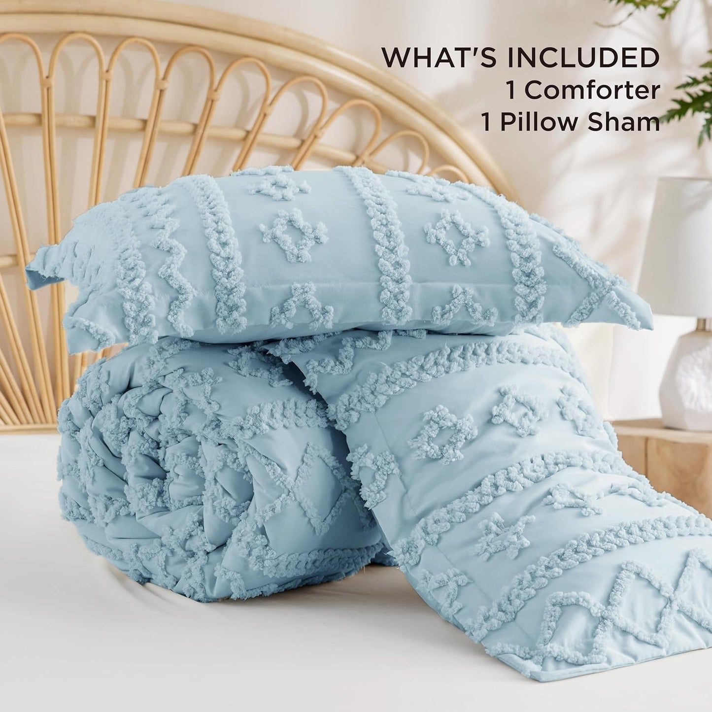 Tufted Boho Comforter Set Queen Size