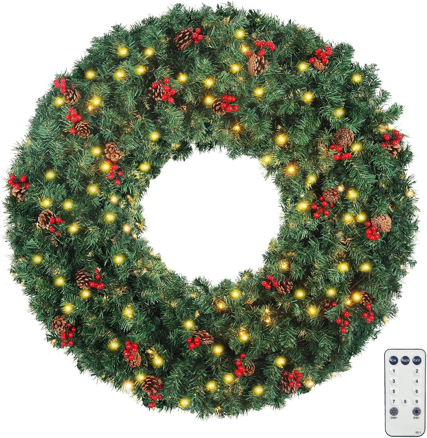 Large Outdoor Christmas Wreath – Pre-lit