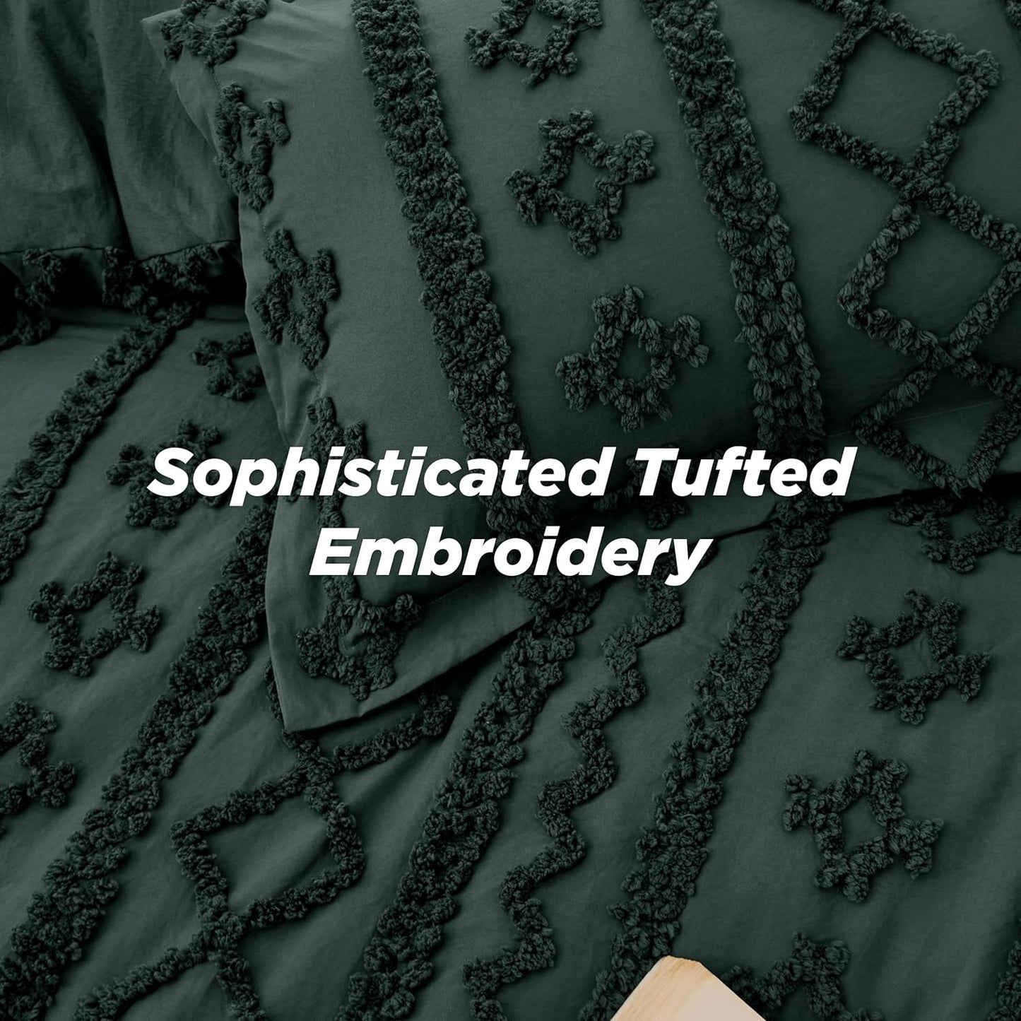 Tufted Boho Comforter Set Queen Size