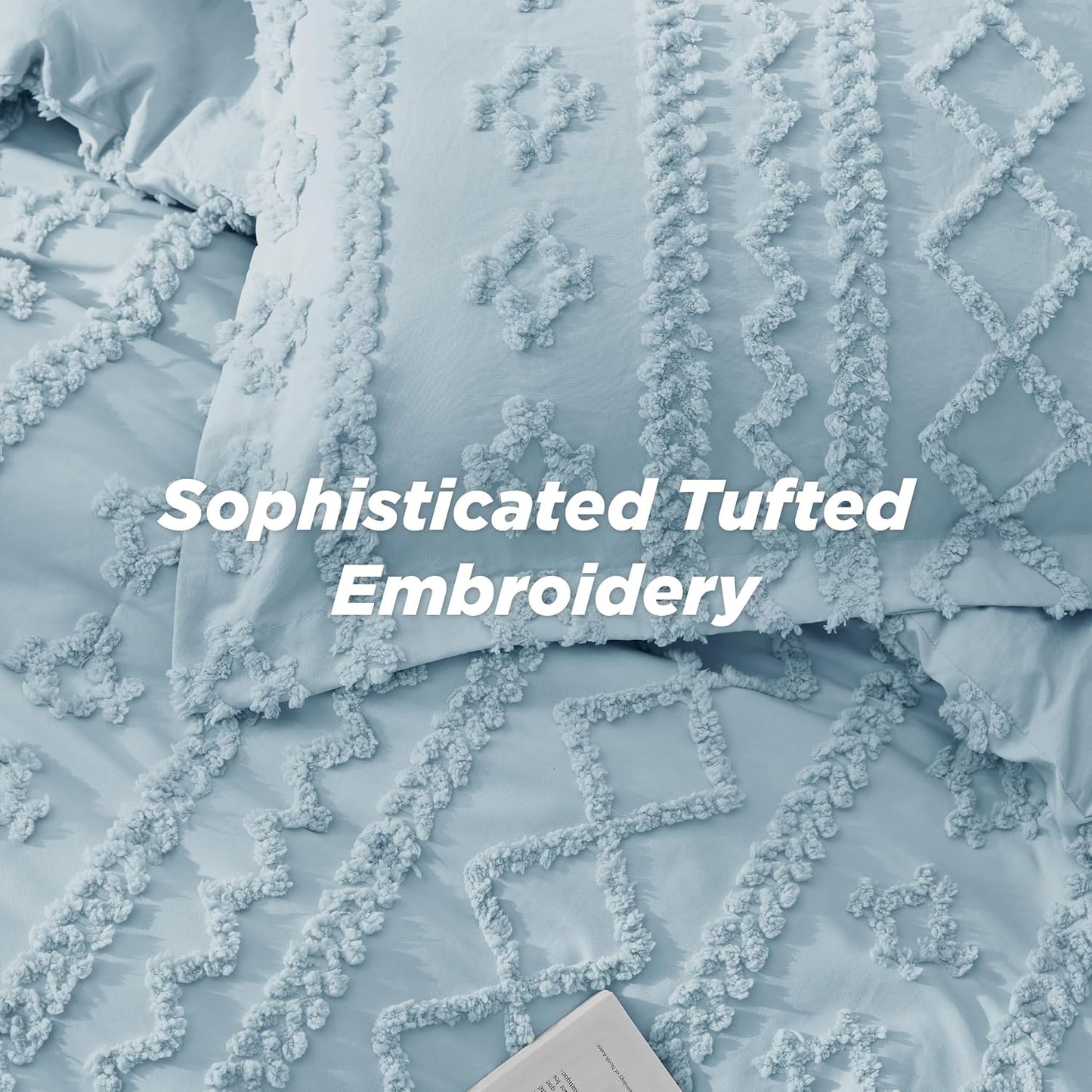 Tufted Boho Comforter Set Queen Size