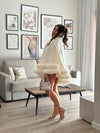 ‘VIP’ Faux Fur Cape - White