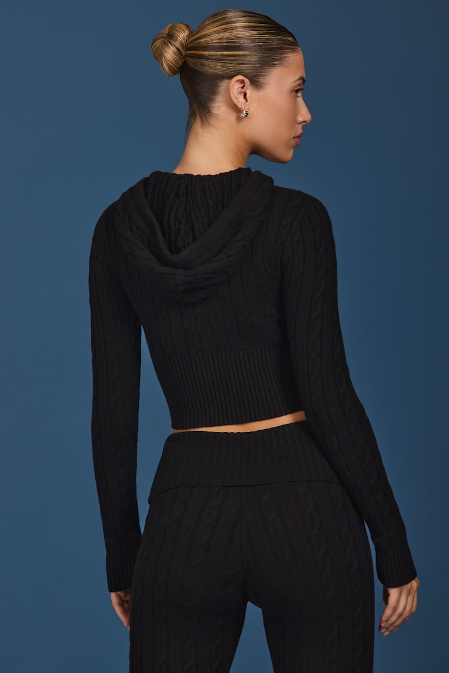 Cable-Knit Zip-Up Hoodie