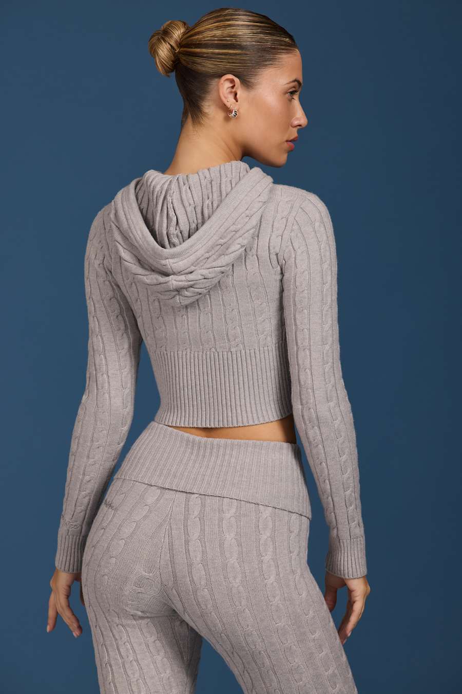 Cable-Knit Zip-Up Hoodie