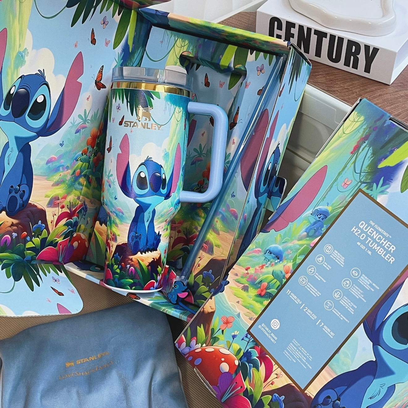 40oz Glow in the Dark Stitch Tumbler