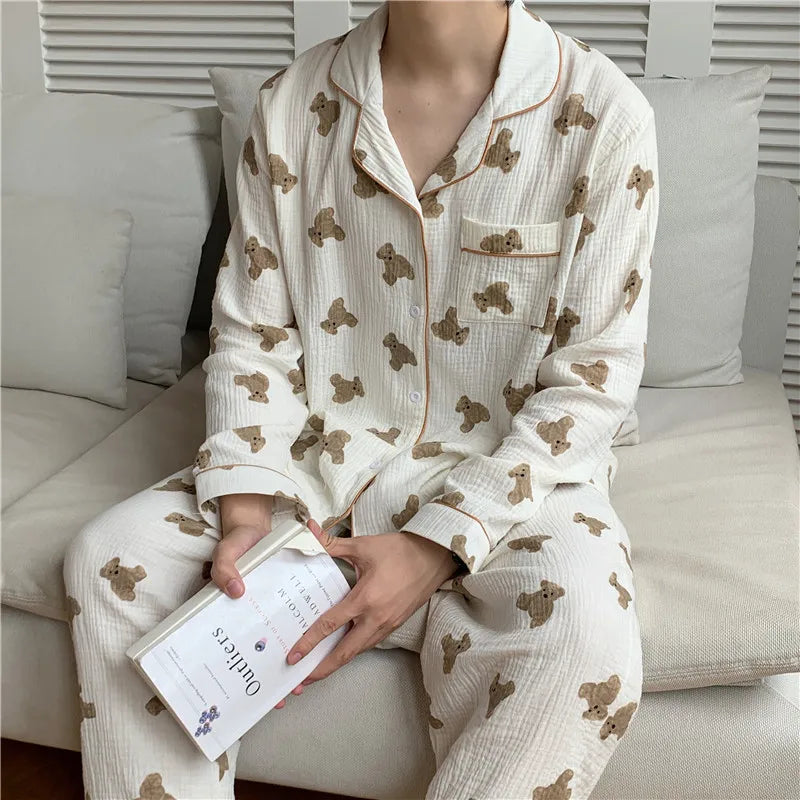 Cotton Women's Pajamas Kawaii Sleepwear Bear