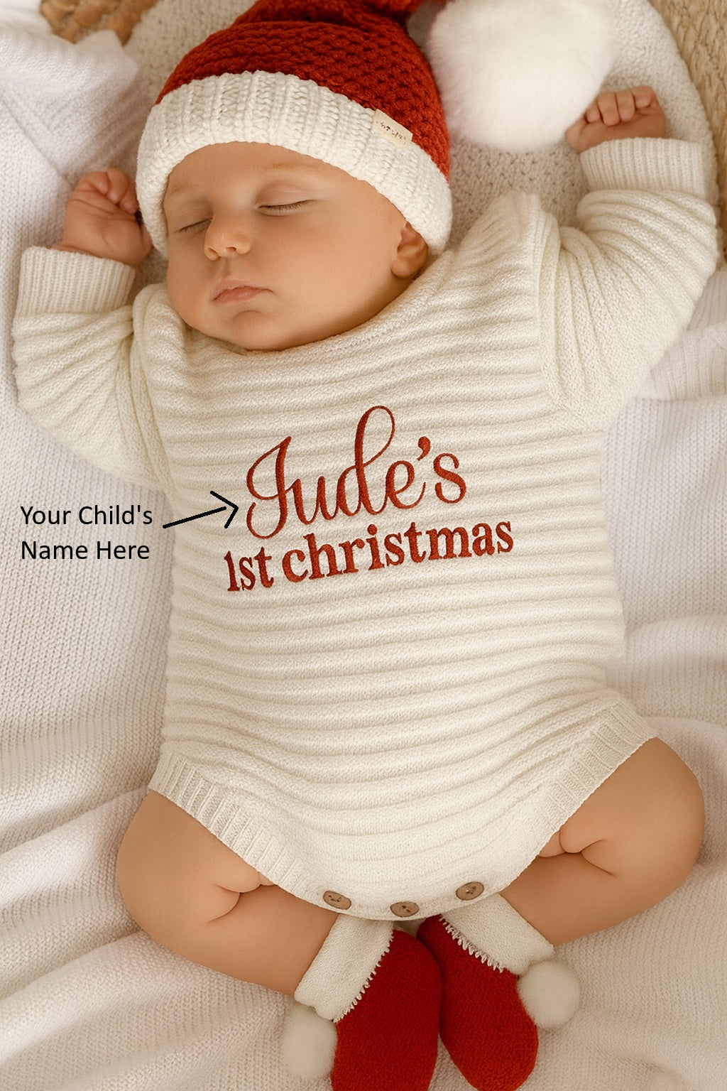 Personalized First Christmas Romper Set