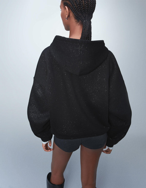 Glitter hood sweatshirt