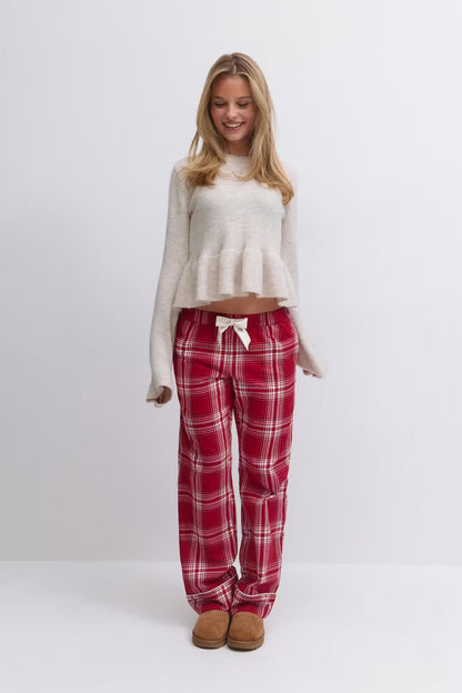 Ribbon Flannel PJ Top