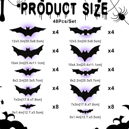 3D Bat Decor  – No Drilling Needed
