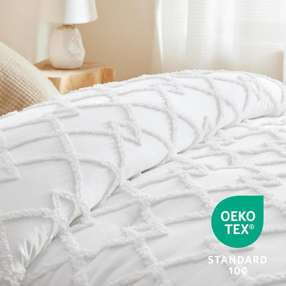 Tufted Boho Comforter Set Queen Size