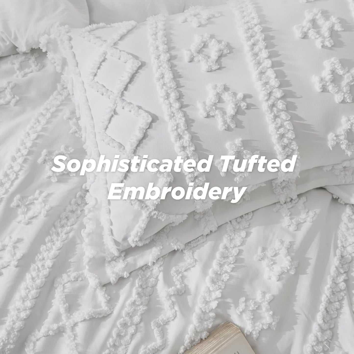 Tufted Boho Comforter Set Queen Size