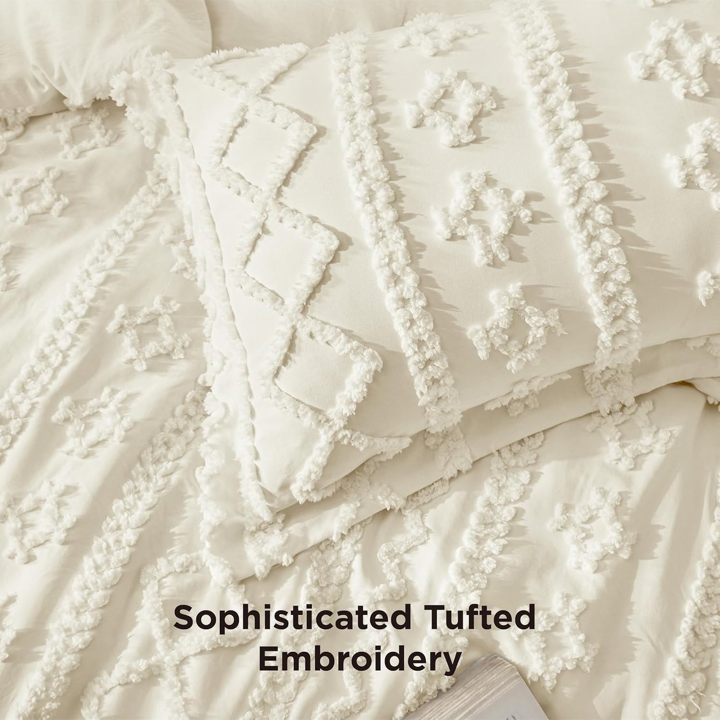 Tufted Boho Comforter Set Queen Size