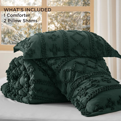 Tufted Boho Comforter Set Queen Size