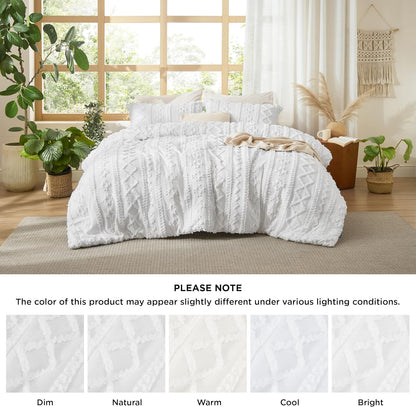 Tufted Boho Comforter Set Queen Size