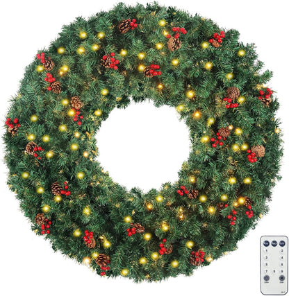Large Outdoor Christmas Wreath – Pre-lit