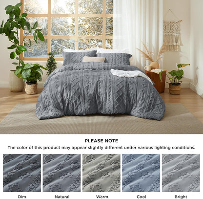 Tufted Boho Comforter Set Queen Size