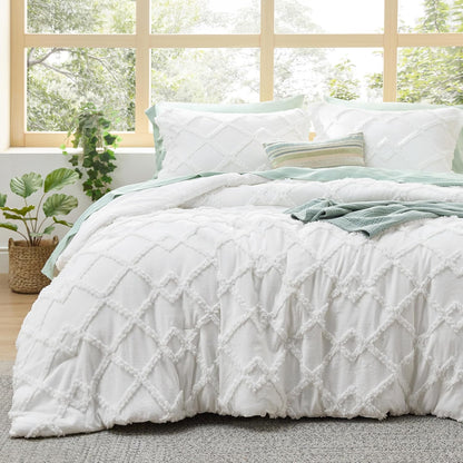 Tufted Boho Comforter Set Queen Size