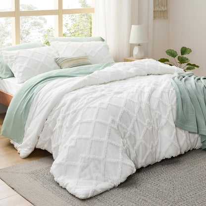 Tufted Boho Comforter Set Queen Size
