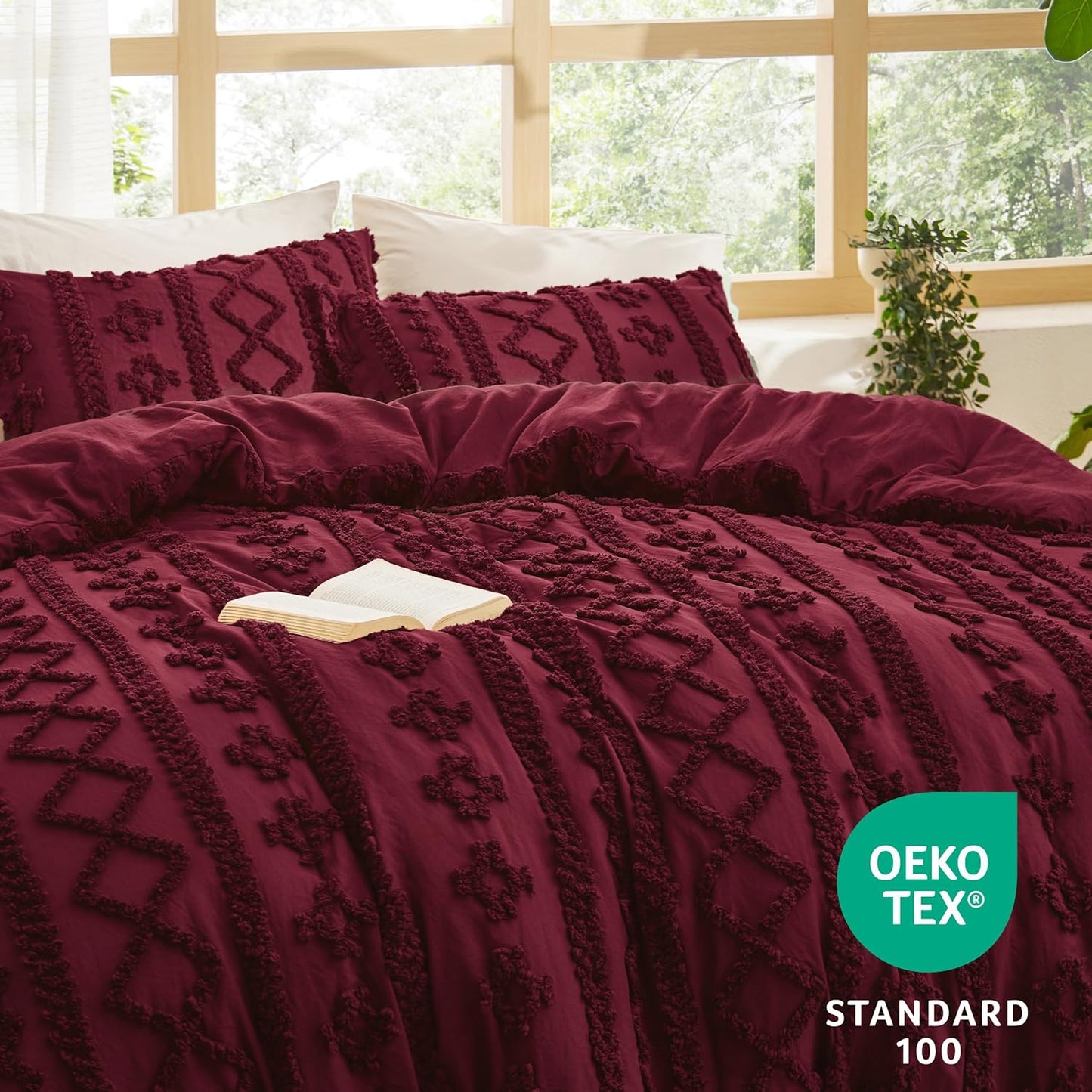 Tufted Boho Comforter Set Queen Size