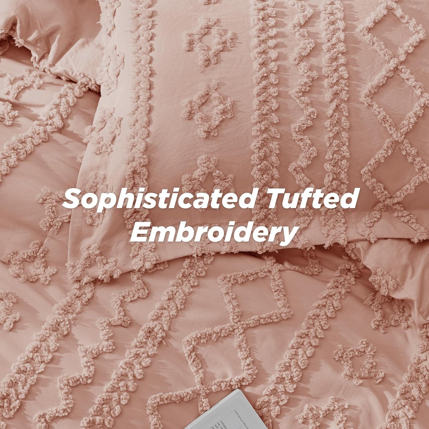 Tufted Boho Comforter Set Queen Size