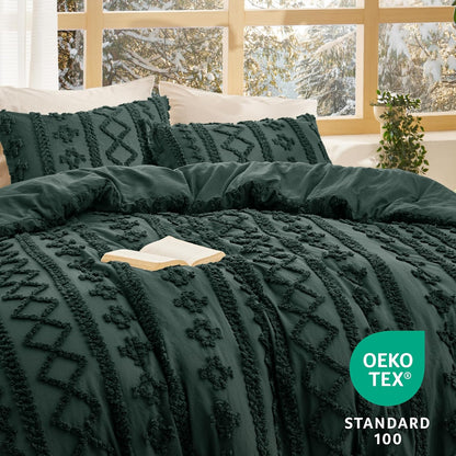 Tufted Boho Comforter Set Queen Size