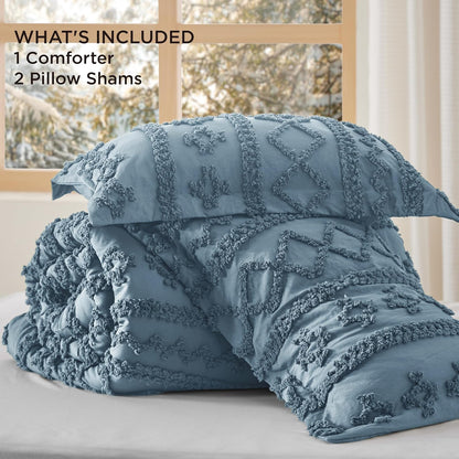 Tufted Boho Comforter Set Queen Size