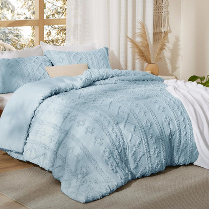 Tufted Boho Comforter Set Queen Size