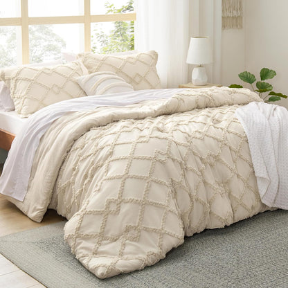 Tufted Boho Comforter Set Queen Size