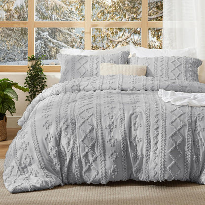 Tufted Boho Comforter Set Queen Size