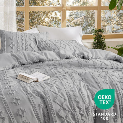 Tufted Boho Comforter Set Queen Size