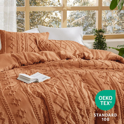 Tufted Boho Comforter Set Queen Size