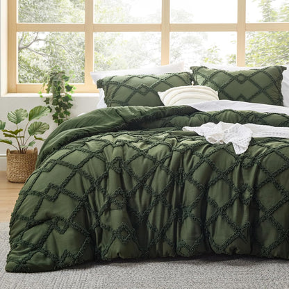 Tufted Boho Comforter Set Queen Size