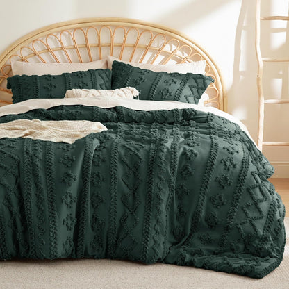 Tufted Boho Comforter Set Queen Size