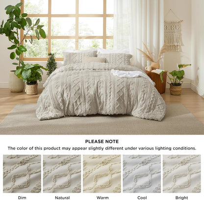 Tufted Boho Comforter Set Queen Size