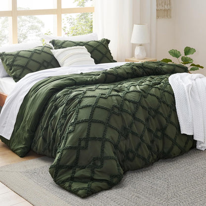 Tufted Boho Comforter Set Queen Size
