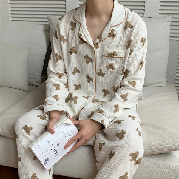 Cotton Women's Pajamas Kawaii Sleepwear Bear