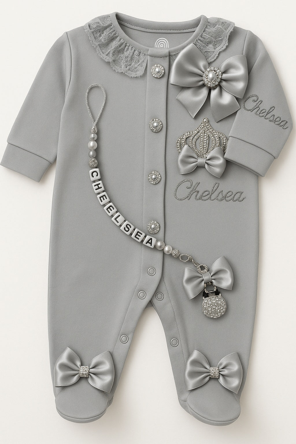 Personalized Beaded Baby Romper