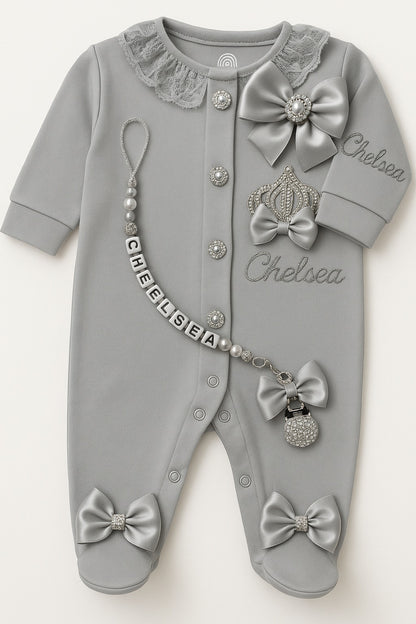 Personalized Beaded Baby Romper