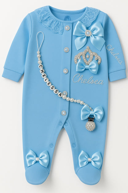 Personalized Beaded Baby Romper