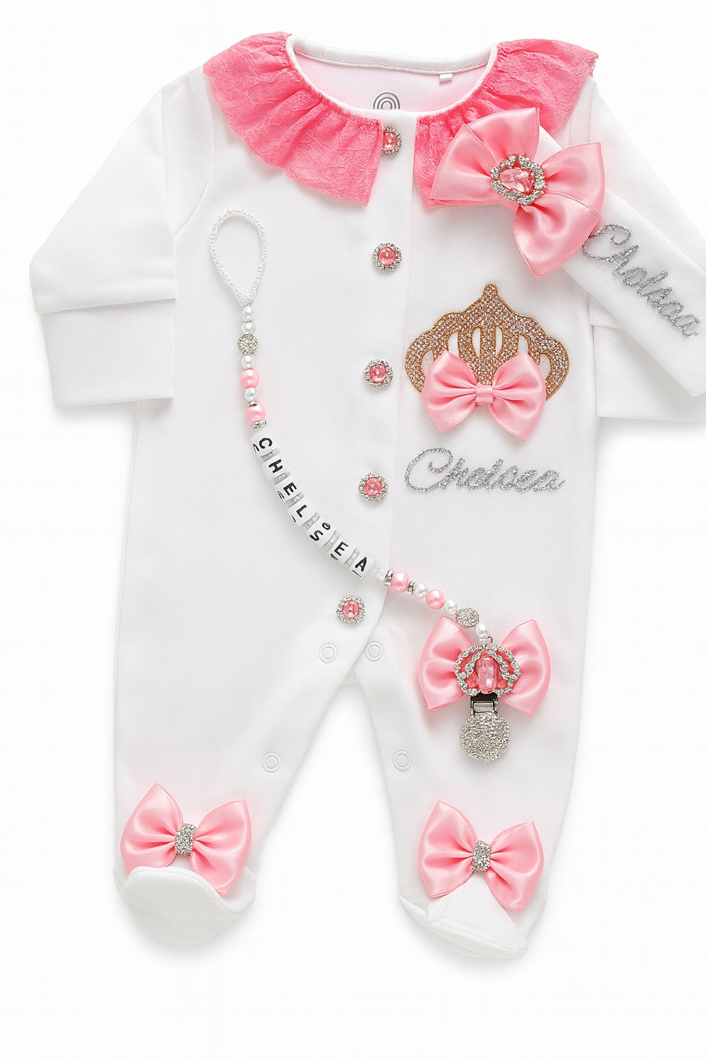 Personalized Beaded Baby Romper