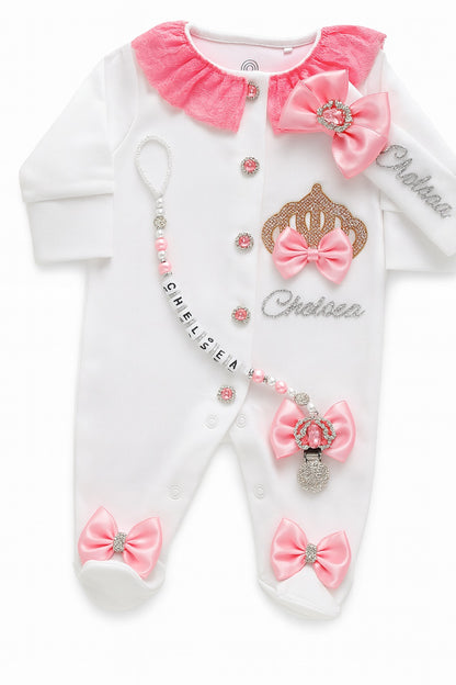 Personalized Beaded Baby Romper