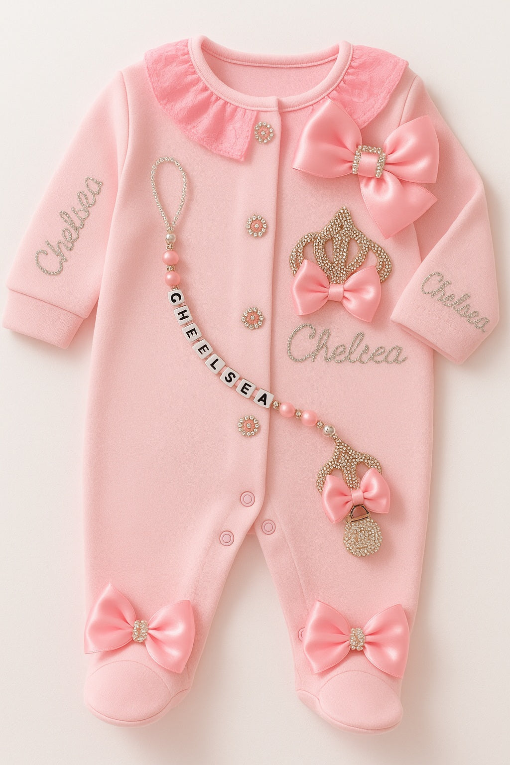 Personalized Beaded Baby Romper