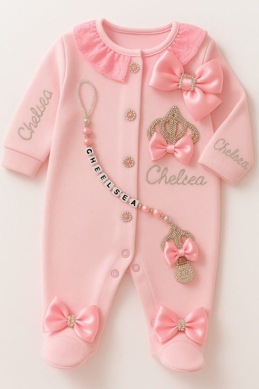 Personalized Beaded Baby Romper