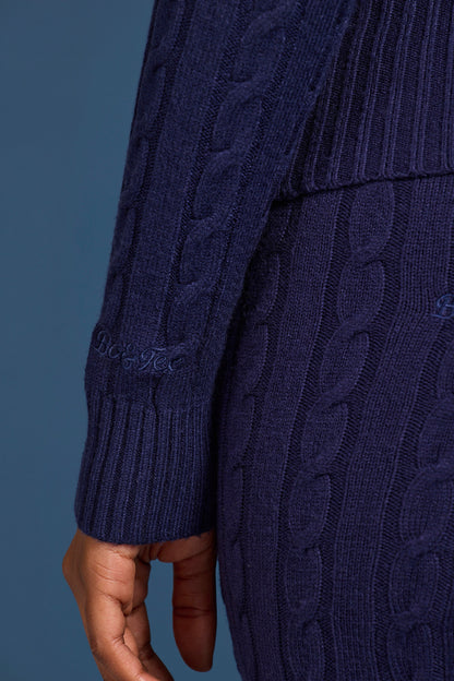 Cable-Knit Zip-Up Hoodie