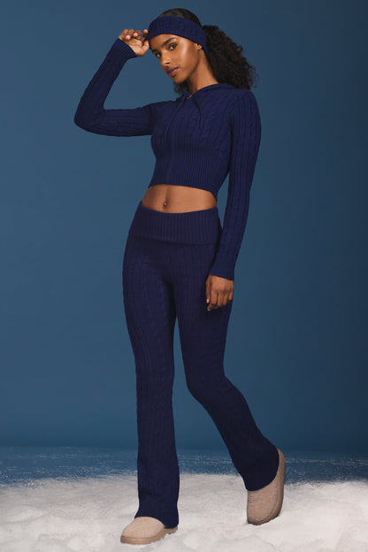Cable-Knit Zip-Up Hoodie