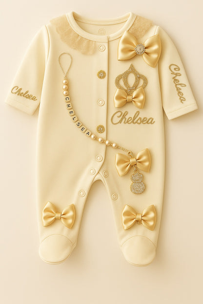 Personalized Beaded Baby Romper